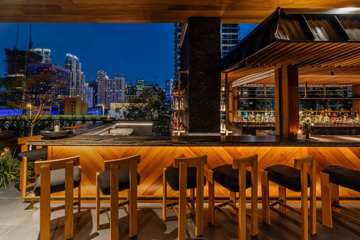 Yamashiro Miami rooftop bar overlooking the downtown skyline